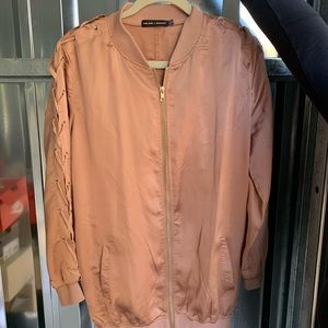 Carli Bybel x Missguided Silk Lace Up Jacket SZ 6